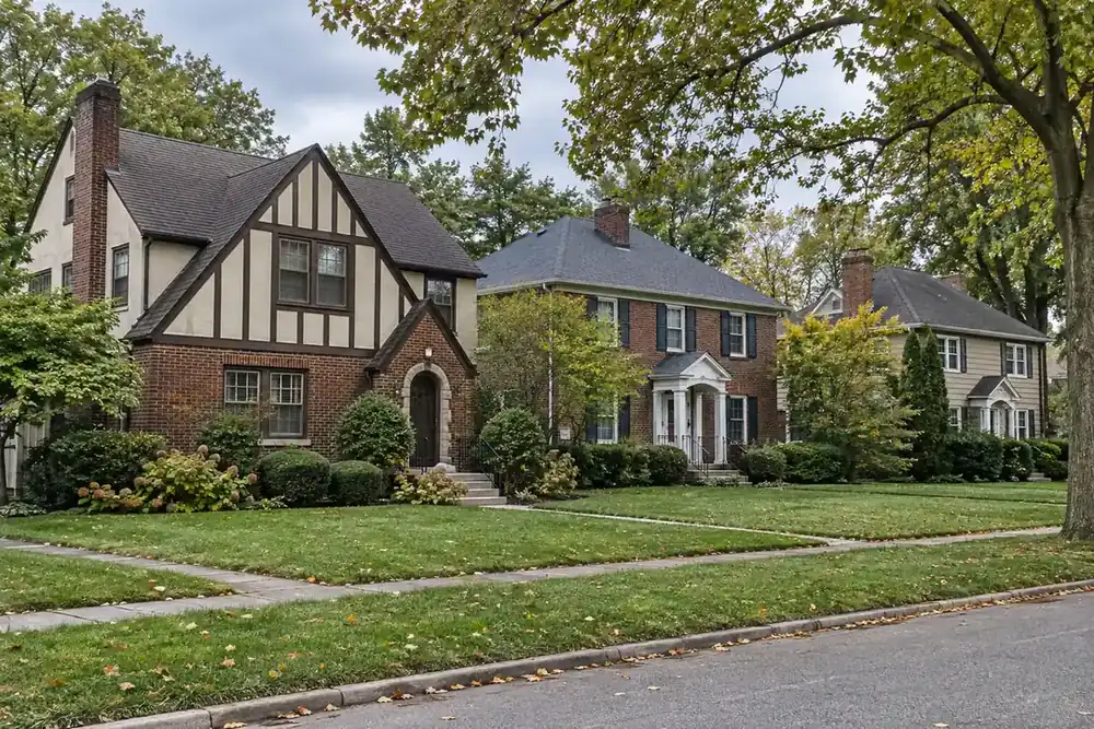 Illustration of a typical residential street in the South Euclid, Ohio area